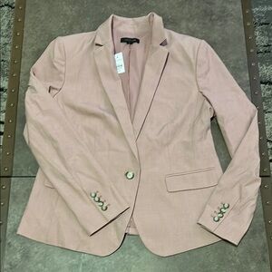 Ann Taylor Pink Tailored Blazer with Notched Lapels / ankle pants
